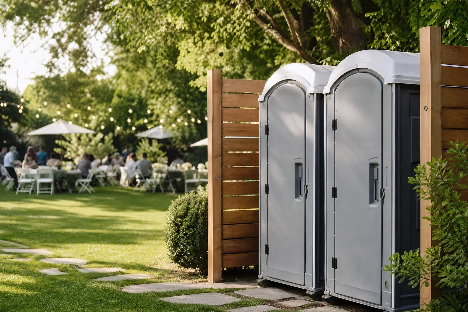 ADA-accessible units portable sanitation setup